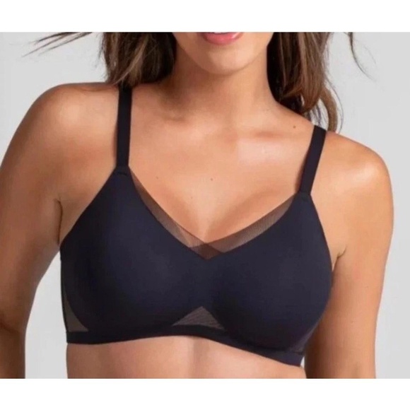 HONEYLOVE Bra 1X Black Nude Underwire Sheer Mesh Adjustable Straps Supportive - Picture 1 of 8
